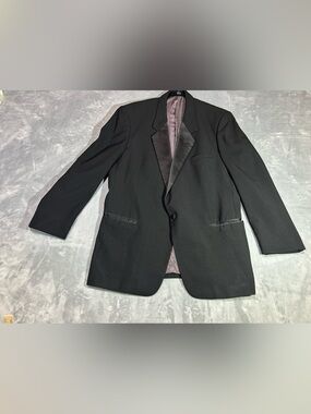Christian Dior Black Satin Lapel Tuxedo Jacket-size 46XL